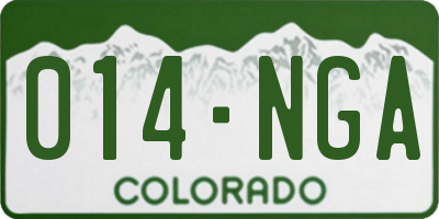 CO license plate 014NGA