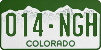 CO license plate 014NGH