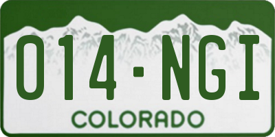 CO license plate 014NGI