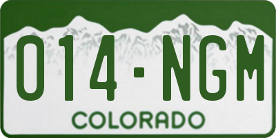 CO license plate 014NGM