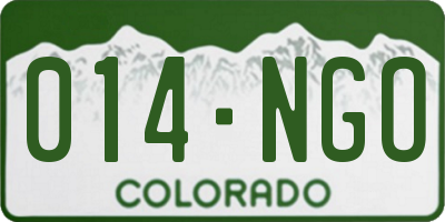 CO license plate 014NGO