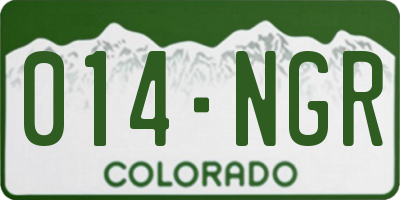 CO license plate 014NGR