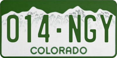 CO license plate 014NGY