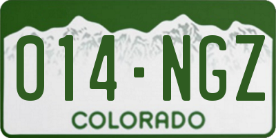 CO license plate 014NGZ