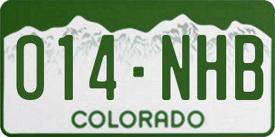 CO license plate 014NHB