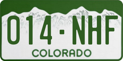 CO license plate 014NHF