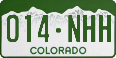 CO license plate 014NHH