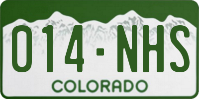 CO license plate 014NHS