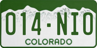 CO license plate 014NIO