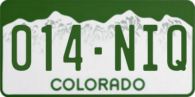 CO license plate 014NIQ