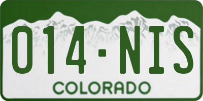 CO license plate 014NIS
