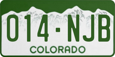 CO license plate 014NJB