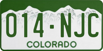 CO license plate 014NJC