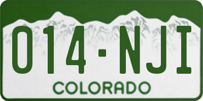 CO license plate 014NJI