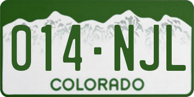 CO license plate 014NJL