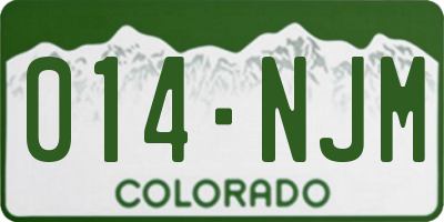 CO license plate 014NJM