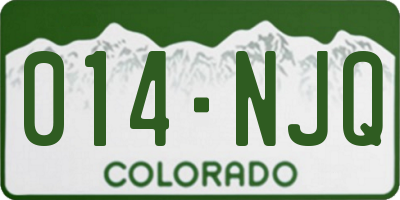 CO license plate 014NJQ