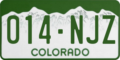 CO license plate 014NJZ