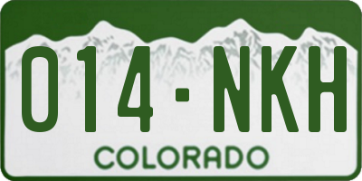 CO license plate 014NKH