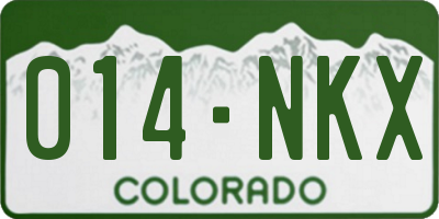 CO license plate 014NKX