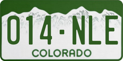 CO license plate 014NLE