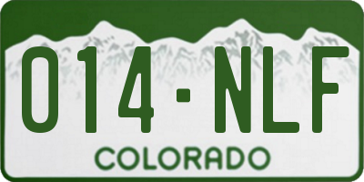 CO license plate 014NLF