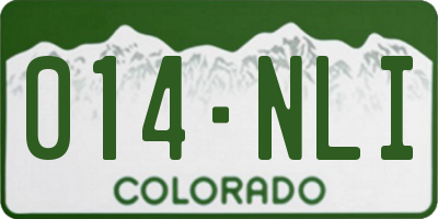 CO license plate 014NLI