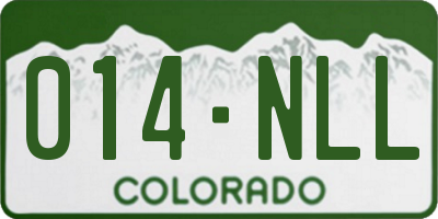 CO license plate 014NLL