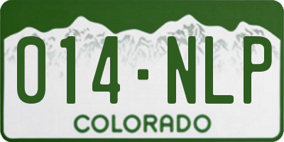 CO license plate 014NLP