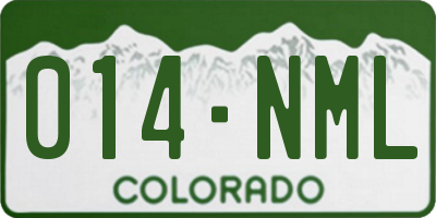 CO license plate 014NML