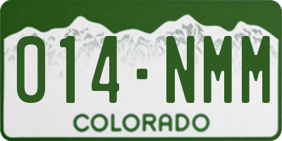 CO license plate 014NMM