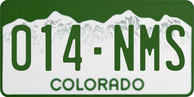 CO license plate 014NMS