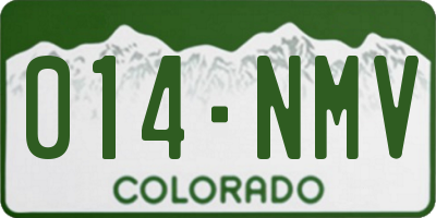 CO license plate 014NMV