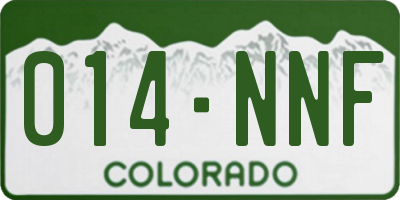 CO license plate 014NNF