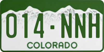 CO license plate 014NNH