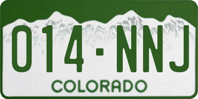 CO license plate 014NNJ