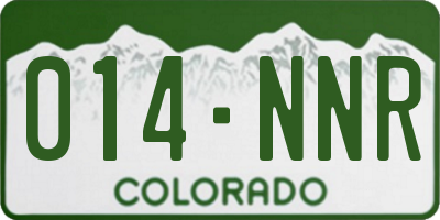 CO license plate 014NNR