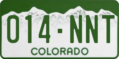 CO license plate 014NNT