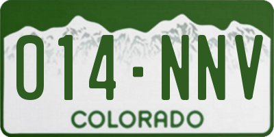CO license plate 014NNV