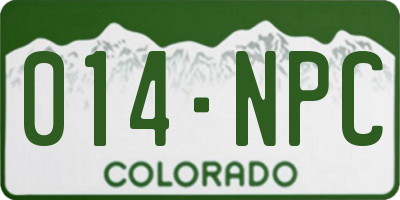 CO license plate 014NPC