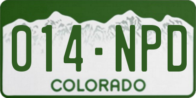 CO license plate 014NPD