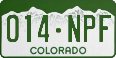 CO license plate 014NPF