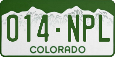 CO license plate 014NPL