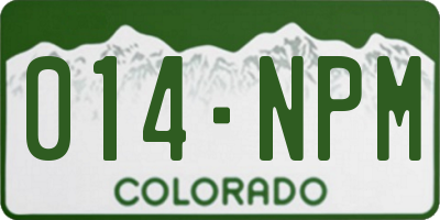 CO license plate 014NPM