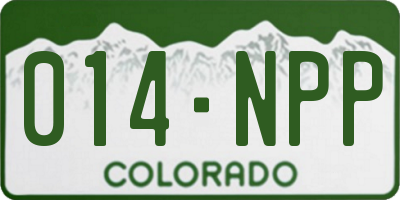 CO license plate 014NPP
