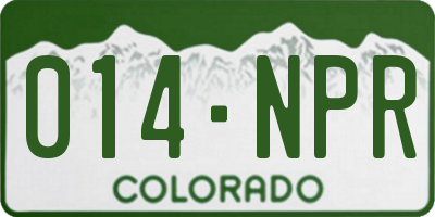 CO license plate 014NPR