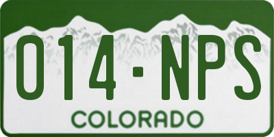 CO license plate 014NPS