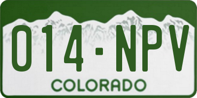 CO license plate 014NPV