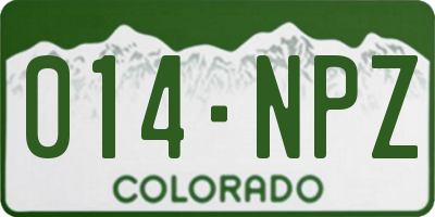 CO license plate 014NPZ