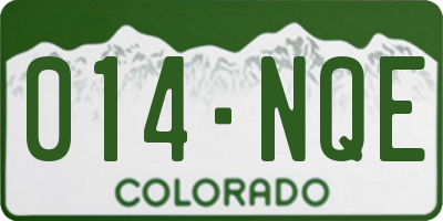 CO license plate 014NQE